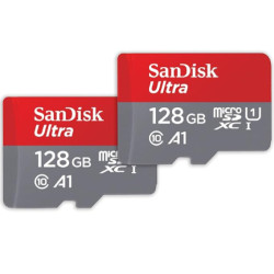 SanDisk 128GB Ultra microSDXC UHS-I with Memory Card Adapter- 2 Pack