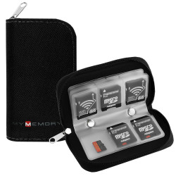 MyMemory Card Wallet for Memory Cards 22 Slots Carrying Case - Black