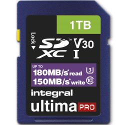 Integral 1TB UltimaPRO V30 4K/8K SD Card (SDXC) UHS-I U3 - 180MB/s