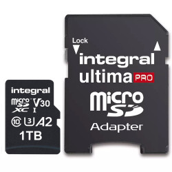 Integral 1TB UltimaPRO A2 V30 High Speed microSD Card (SDXC) UHS-I U3 + Adapter - 180MB/s