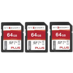 MyMemory PLUS 64GB V30 High Speed SD Card (SDXC) UHS-1 U3 - 100MB/s - 3 PACK