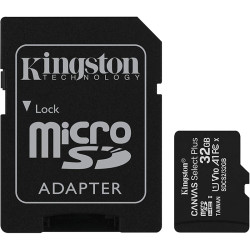 Kingston 32GB Canvas Select Plus microSD Card (SDHC) A1 C10 + SD Adapter 2 Pack - 100MB/s