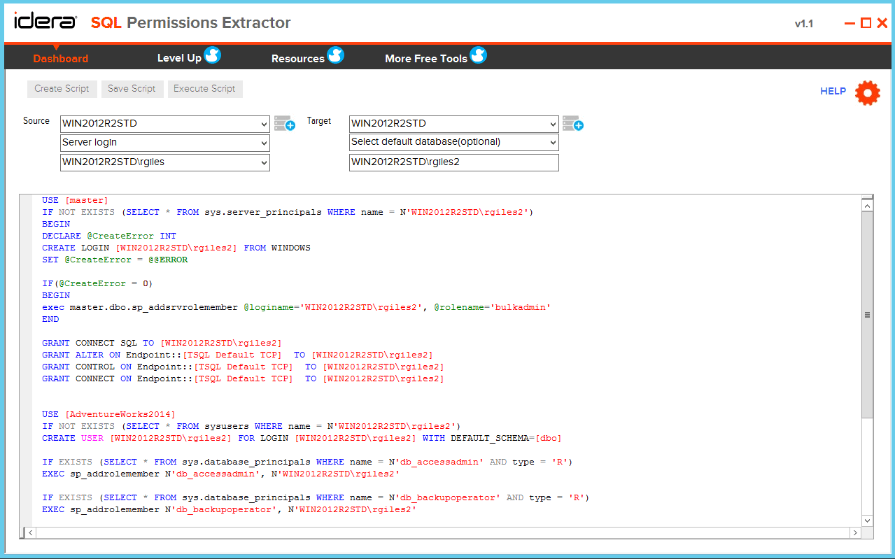 SQL Permissions Extractor